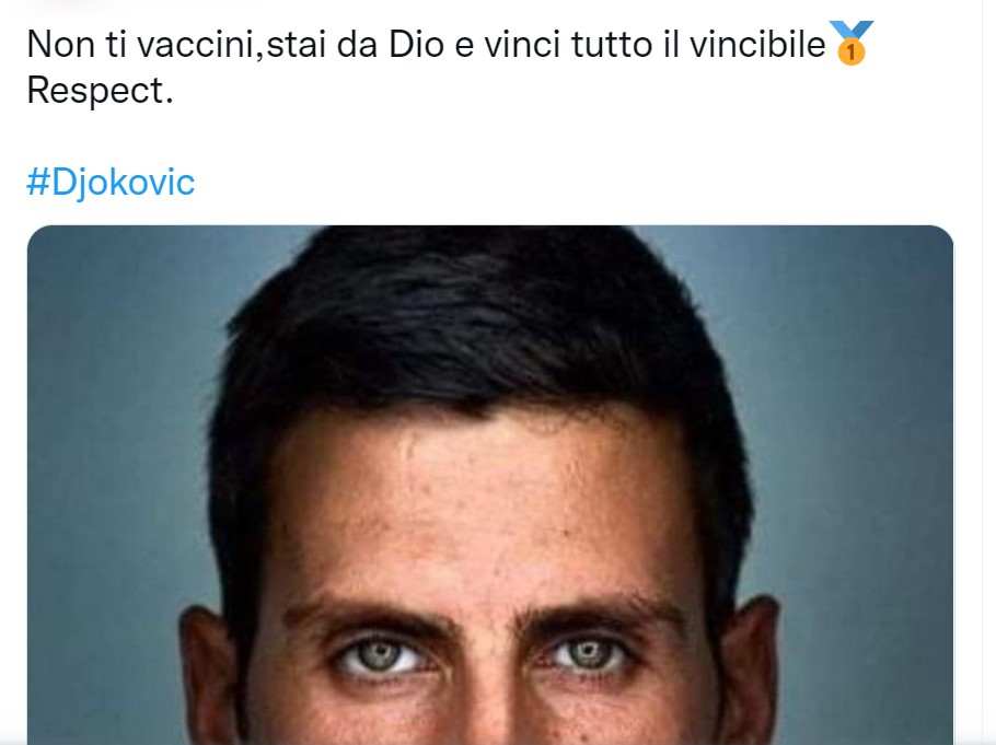 Djokovic vaccino (Twitter)