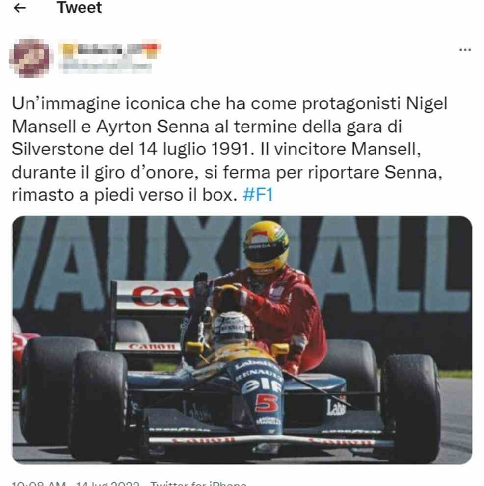 Ayrton Senna tweet