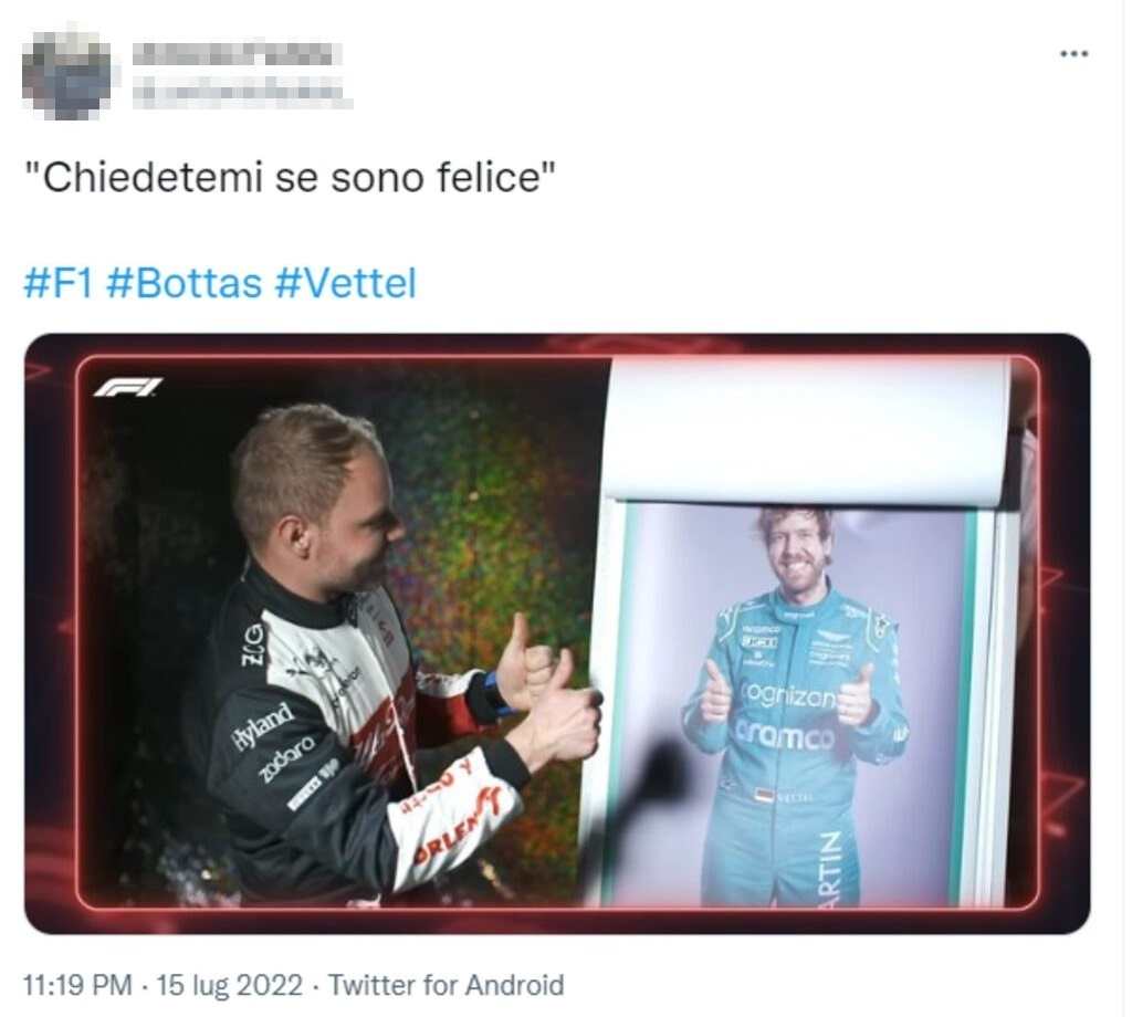 Bottas tweet