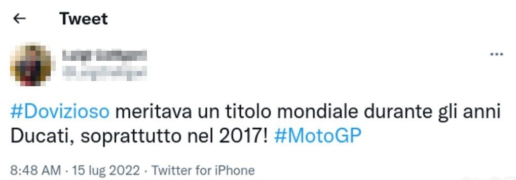 Dovizioso tweet