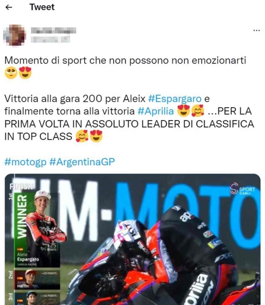 Espargaro tweet