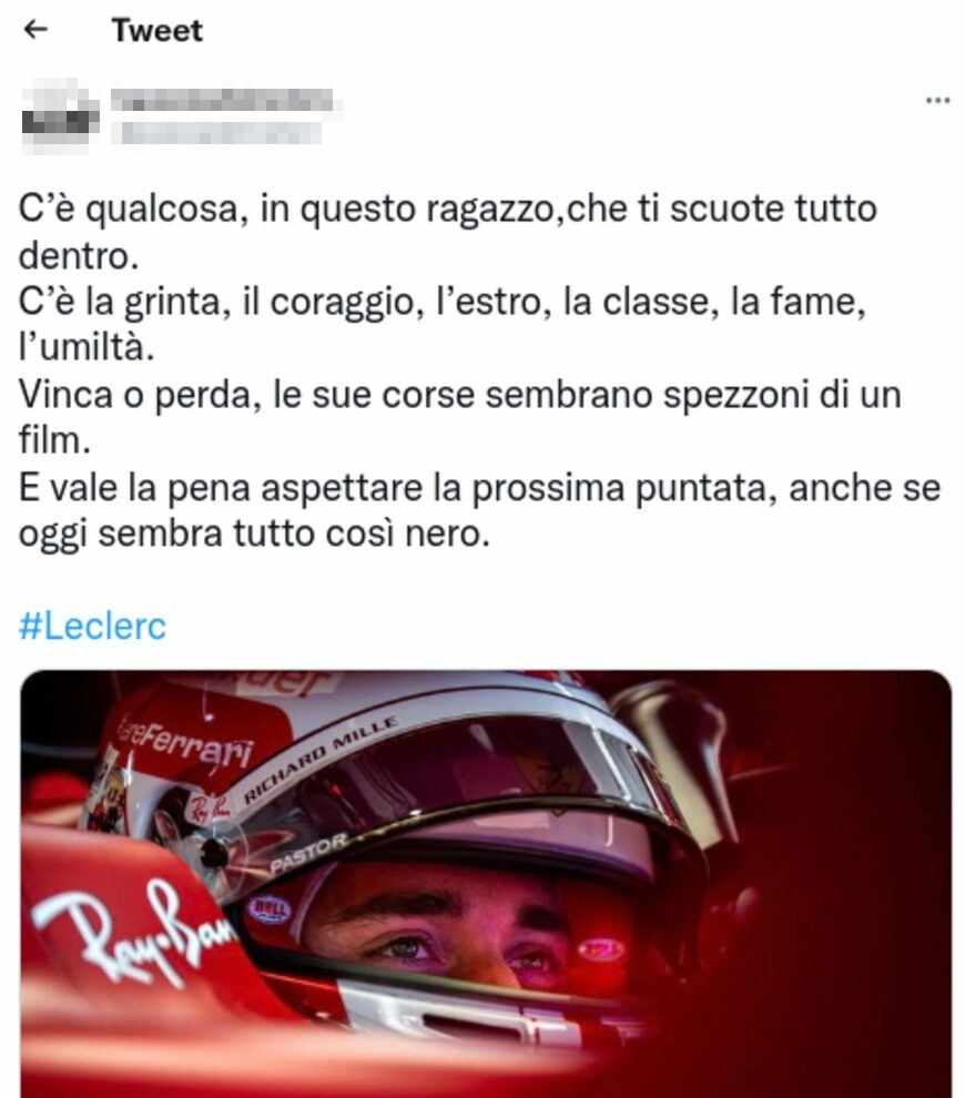 Leclerc tweet