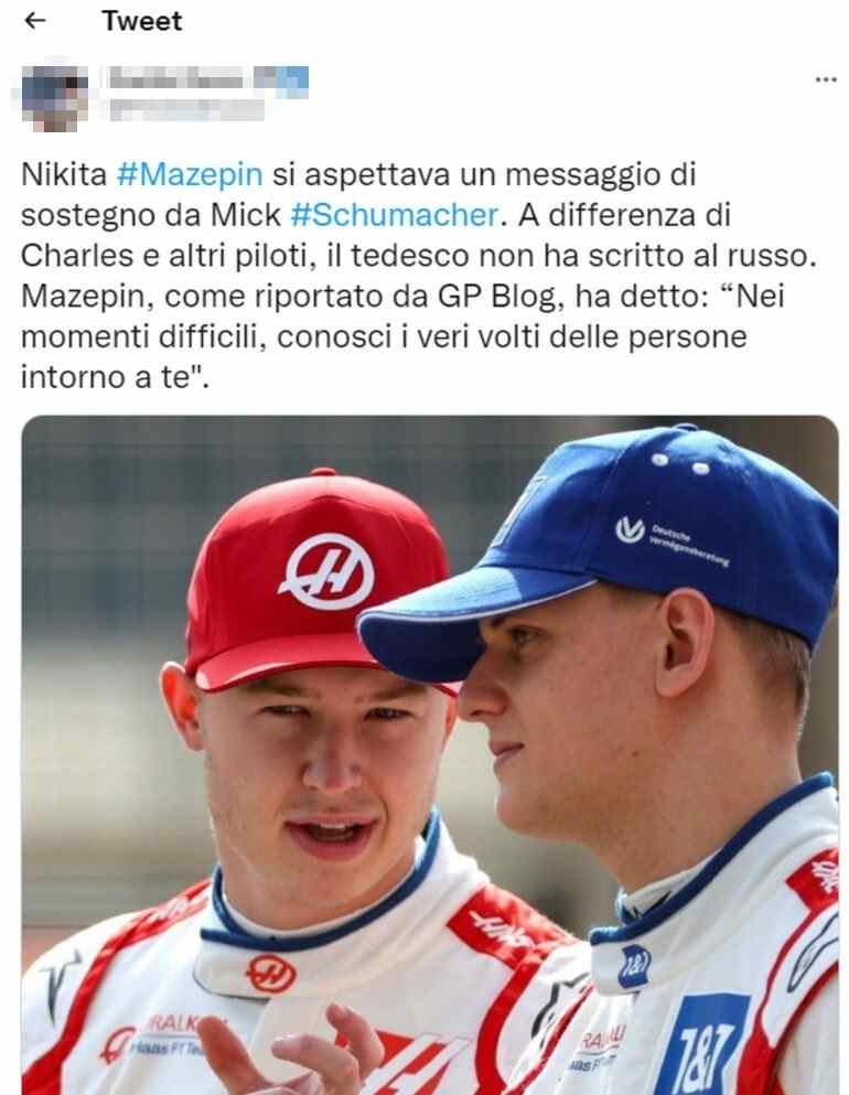 Mazepin tweet