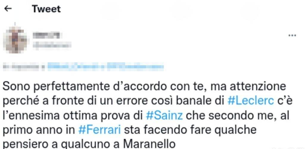 Sainz tweet