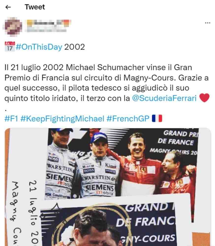 Schumacher tweet