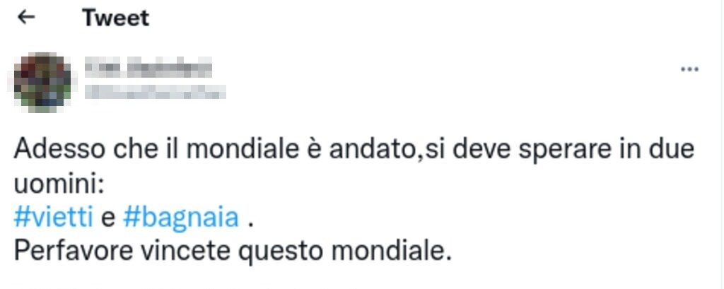 Bagnaia tweet