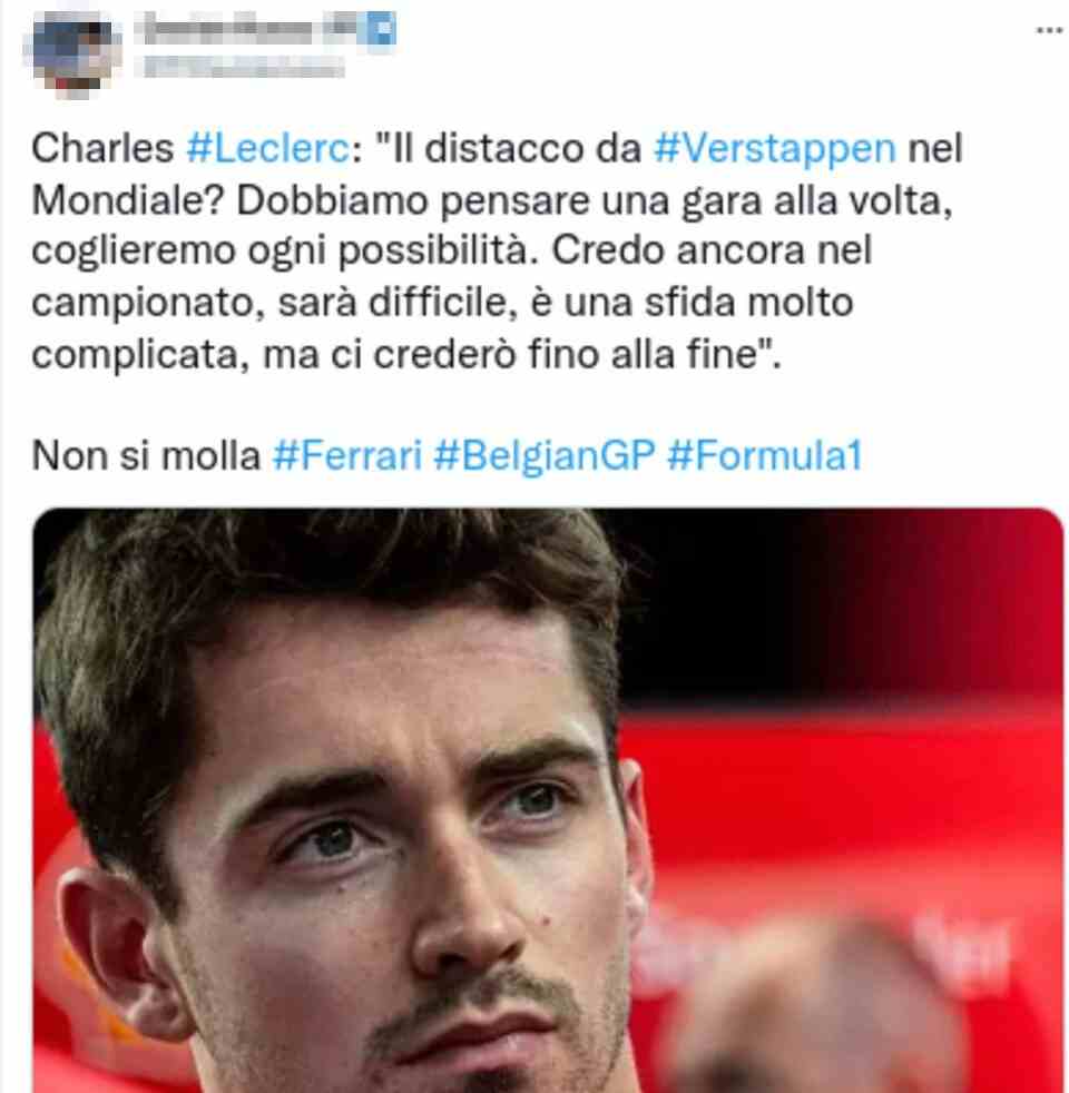 Leclerc tweet
