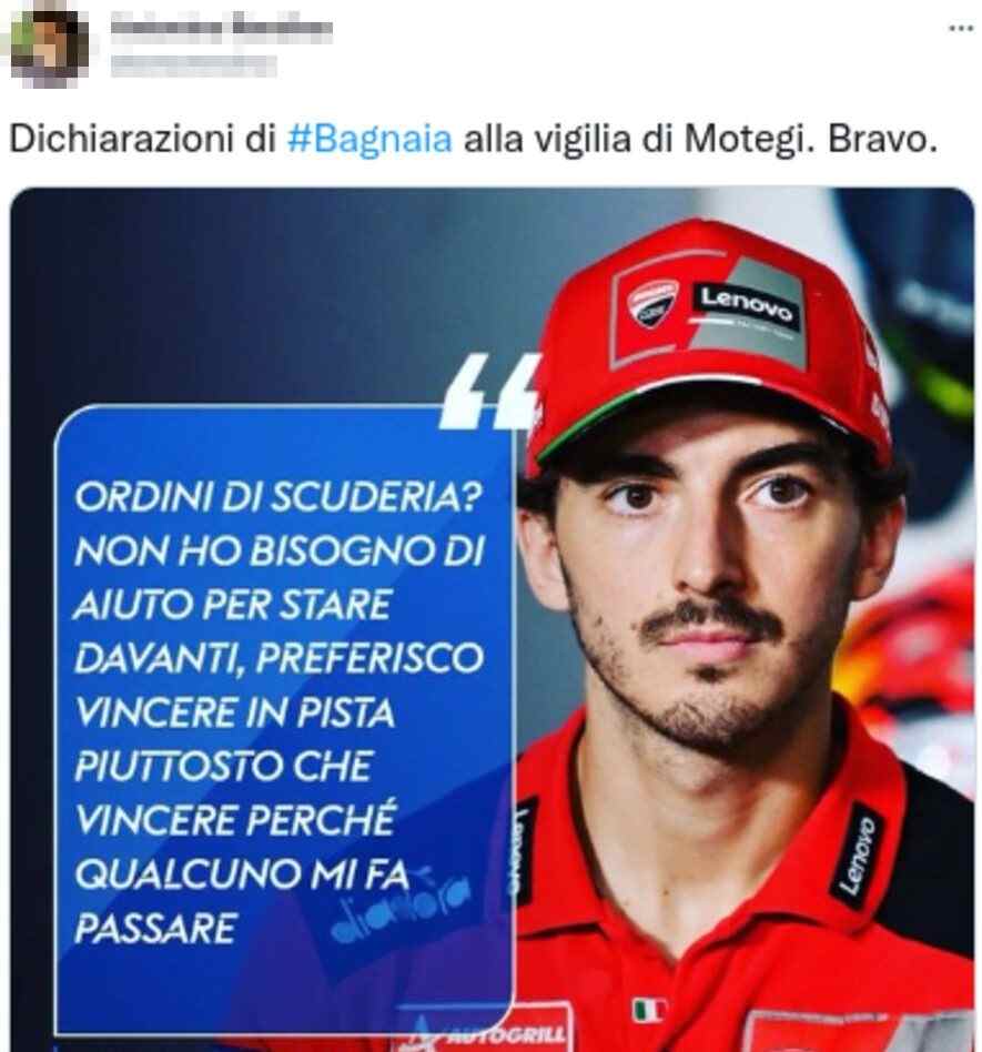 Bagnaia tweet