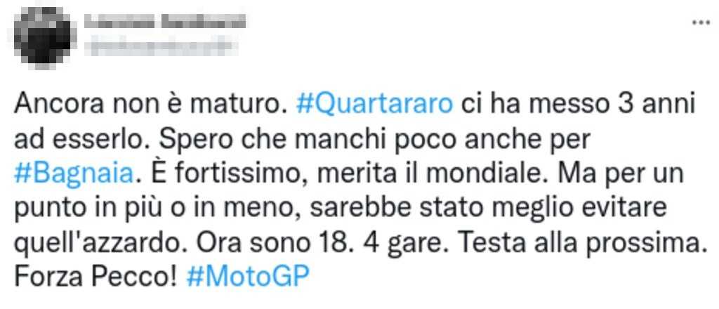 Bagnaia tweet