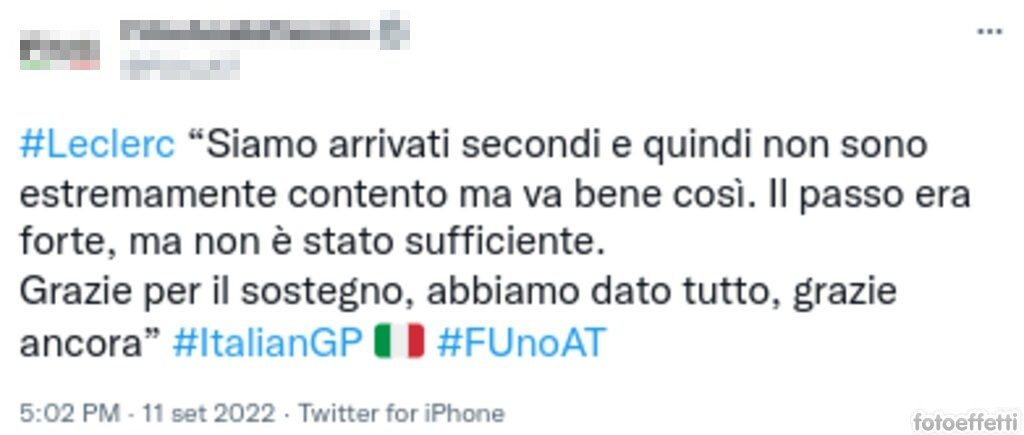 Leclerc tweet