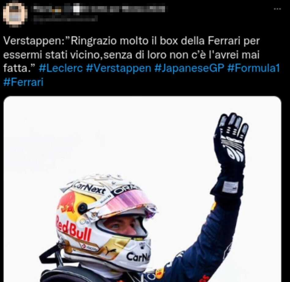 Verstappen tweet