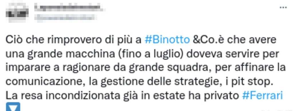Binotto tweet