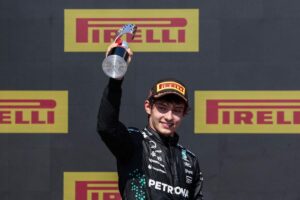 Andrea Kimi Antonelli felice sul podio del GP del Canada