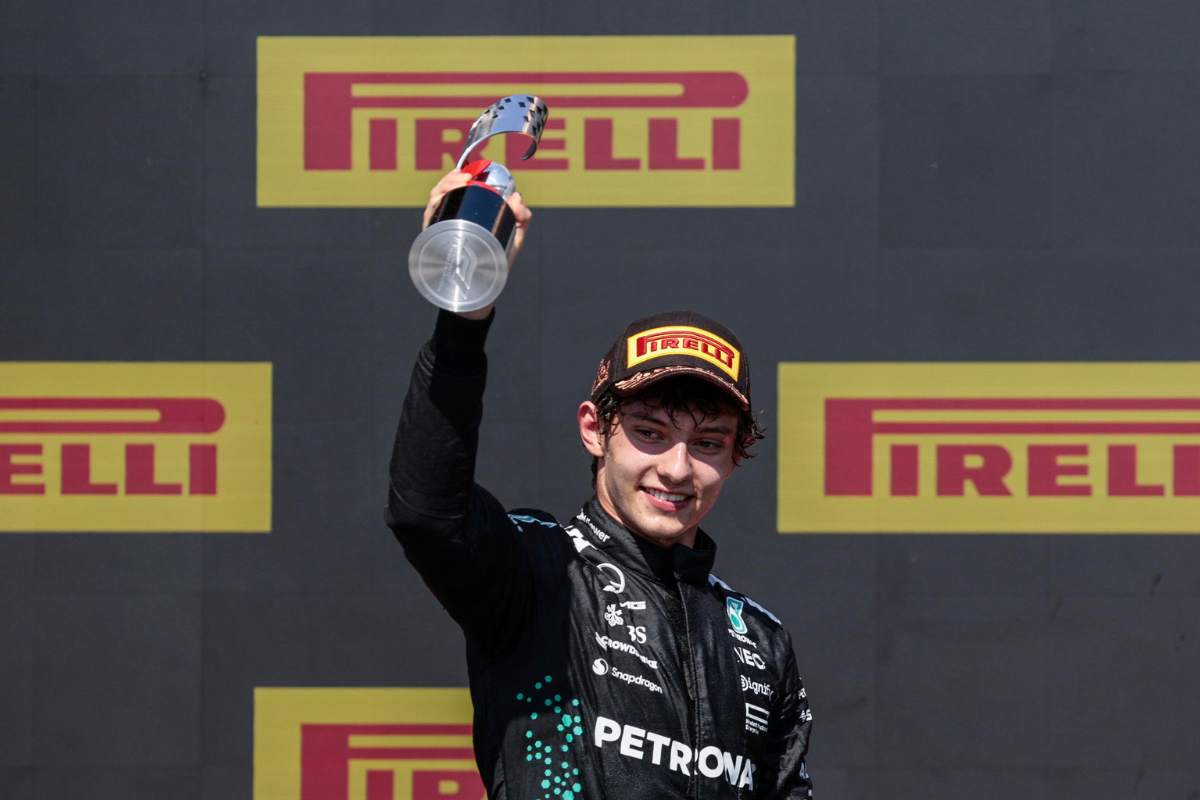 Andrea Kimi Antonelli felice sul podio del GP del Canada