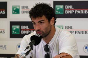 Matteo Berrettini in conferenza stampa a Roma